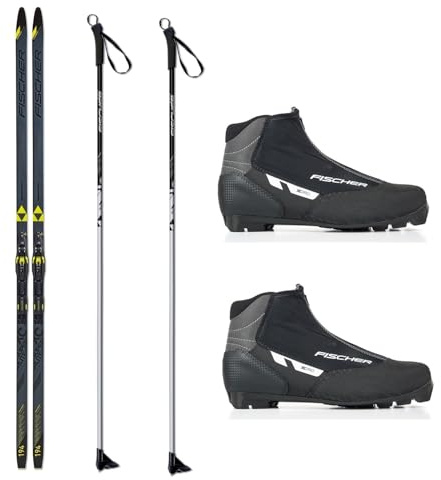 Fischer Langlaufski-Set für den schweren Läufer Superlite X-TRA Stiff klassisch + Bindung + Schuhe + Stöcke