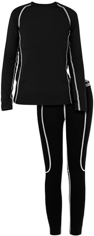 Ruisita Thermounterwäsche Kinder Skiunterwäsche Set Sport Funktionsunterwäsche Jungen mädchen Atmungsaktiv Fussball Thermo Unterwäsche Winter Sportunterwäsche Warme Thermohose und Thermoshirt