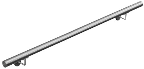 V2Aox Handlauf Treppengeländer aus Edelstahl, Durchmesser: 4,2 cm, Rostfrei & Wetterfest, Inklusive Montagematerial, Halter, Länge: 150 cm
