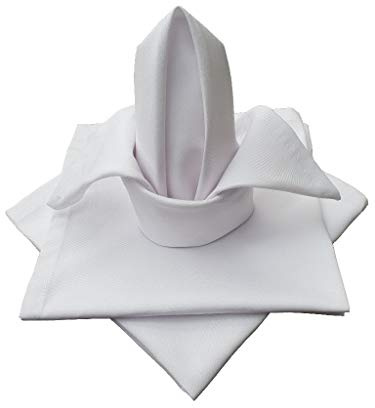 Lemos Home Stoffserviette aus Baumwolle 45x45 cm Serviette 4 Stück (Weiß)