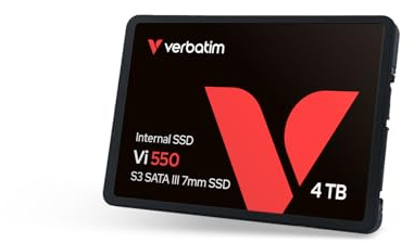 Verbatim Vi550 S3 Interne SSD 4TB 2,5 Zoll SATA III 3D NAND bis 550MB/s | SSD-Laufwerk mit 3D-NAND-Technologie, bis zu 550 MB/s Lesegeschwindigkeit, ideal für PC und Notebook