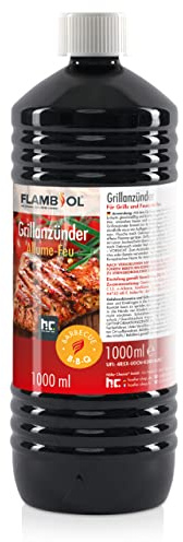 1 L Grillanzünder flüssig für Holzkohle, Grillbrikett, Kamin, Grill, Feuerstellen UVM. - Mit Kindersicherheitsverschluss