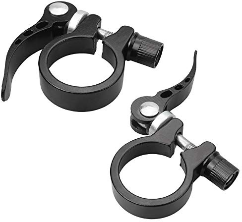 YEYIT 2 Stück Fahrrad-Sattelstützen-Klemmen, Aluminiumlegierung, Schnellspanner, Sattel-Clip, 28,6 mm & 31,8 mm Sattelrohr-Kragen, Geeignet für 25,4/27,2/28,6 mm Fahrrad-Sattelstützen