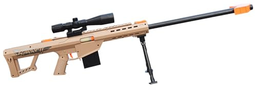 E-THOL Barrett 98k Hülsenwerfer Soft-Head-Spielzeugscharfschützengewehr für Kinder | Realistisches Modell mit Soft-Head-Munition | Inkl.10 Hülsen | Alter 3+ (Sand)