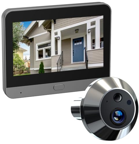 TKSTAR Türspion Überwachungs-Kamera Funk WLAN WiFi Handyübertragung mit APP Handy Aufzeichnung + Bewegungsmelder Nachtsicht mit 5000mAh Akku + 4.3 Display Monitor
