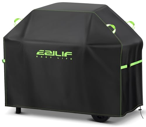 Ezilif Grillabdeckung Wetterfest 165x70x125cm Grill Abdeckung 420D Oxford-Gewebe Wasserdicht Reißfest, Schutz Grill vor Rost und Schimmel, Grill Abdeckhaube für Weber/Enders/Char Broil/Napoleon/Rösle