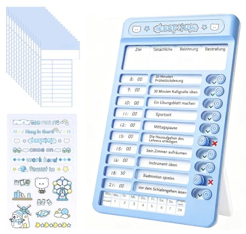 Routine Planer To Do Liste Planungstafel mit glattem Schieberegler - Multifunktionaler Wochenplaner Wand & Desktop Aufgabentafel für Zeitmanagement Routineaufgaben