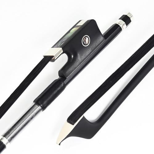 VINGOBOW Kohlefaser Cello Bogen Cellobogen Karbonbogen Carbon Bow Schwarzes Rosshaar für lauten und wilden Klang Pernambuco Performance Neue 1/2 Größe Art Nr. 100CB