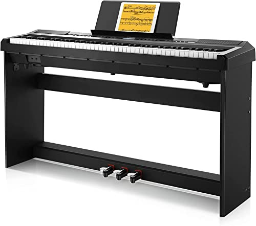 Donner DEP-20 E-Piano 88 Tasten Mit Hammermechanik - Digitales Keyboard Für Anfänger Mit Pedal Und Klavierständer