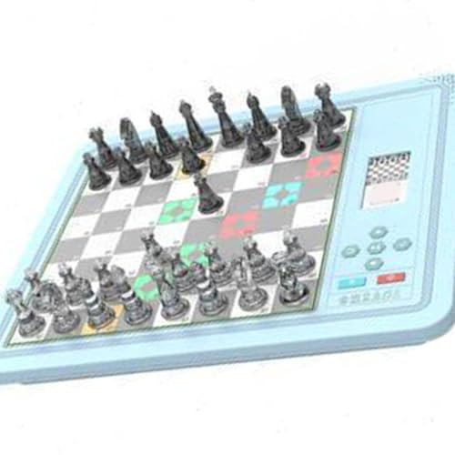 Tragbares Magnetisches Smart-Schachbrett, Schachmaschine, 200 Übungspositionen, 18 Spielstufen, Computer-Schachbrettspiel, 3 Spielmodi für Zuhause, Büro, Schule (BLUE)