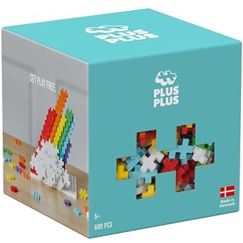 Plus-Plus 3976 Geniales Konstruktionsspielzeug, Regenbogen, Kreativ-Bausteine, Bausteineset für Kinder, 600 Teile