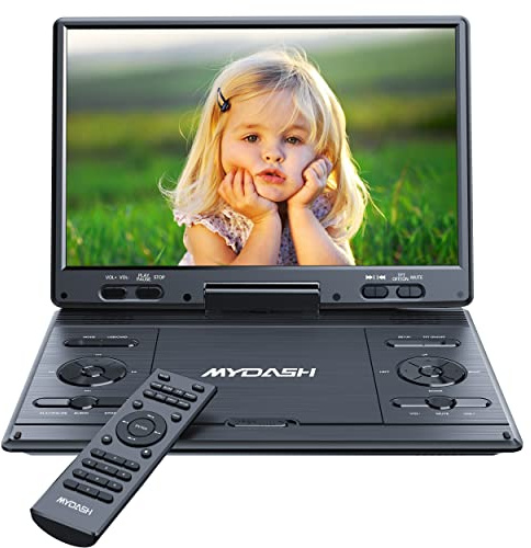 Tragbarer 14,9-Zoll-DVD-Player fürs Auto, für Kinder mit schwenkbarem 12,5-Zoll-HD-Bildschirm & Auto-Kopfstützenhalterung, DVD-/CD-Player, für Sync-TV-Projektor, USB/SDAnschluss