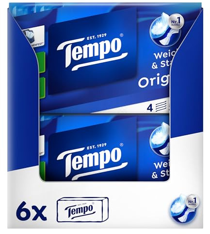 Tempo tissue Limited Edition - 6 packs of 56x10 tissues each - Velvety soft and biodegradable