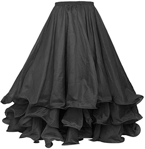 Leemiman Damen-Bauchtanzrock, 3-lagig, Chiffon, Bühnenleistung, orientalisch, 12 Meter