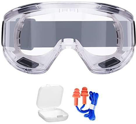 AirGearPro Vision-1000 Schutzbrille Antibeschlag | Arbeitsschutzbrille auch für Brillenträger | für Lackieren, Arbeiten, Schleifen, Baustelle, Werkstatt | Bequem und kratzfest…