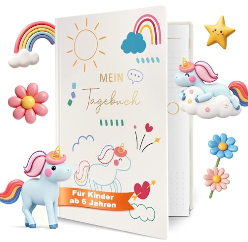BIROYAL 5-Minuten Gefühlstagebuch Kinder 6-12 Jahre - Tagebuch Mädchen & Jungs - Gefühle Buch Kinder für Emotionen verstehen, Dankbarkeit erlernen, Vertrauen aufbauen - Dankbarkeitstagebuch Kinder