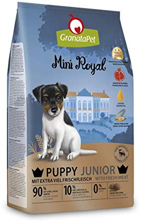 GranataPet Mini Royal Junior, Trockenfutter für Hunde, Hundefutter ohne Getreide & ohne Zuckerzusatz, Alleinfuttermittel für Welpen 1 kg