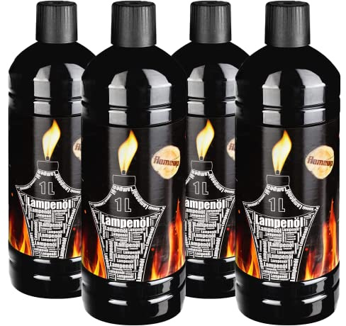 Flameup Lampenoel Lampenöl Petroleum Lampe Garten Oel Fackeln Fackel Laterne Öl Innen Camping 1-24 Liter Flasche Outdoor Oil Öllampe flüssig Gartenfackeln, Menge:4 L