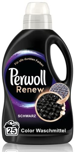 Perwoll Renew Schwarz (25 Waschladungen), Waschmittel für alle dunklen Farben, Feinwaschmittel stärkt die Fasern und verbessert die Farbintensität