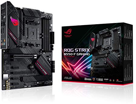 ASUS ROG Strix B550-F Gaming Mainboard Sockel AM4 (ATX, Ryzen, PCIe 4.0, Intel 2,5 Gbit/s-Ethernet, 2X M.2 mit Kühlern, SATA 6Gbit/s, USB 3.2 Gen 2, Aura Sync)