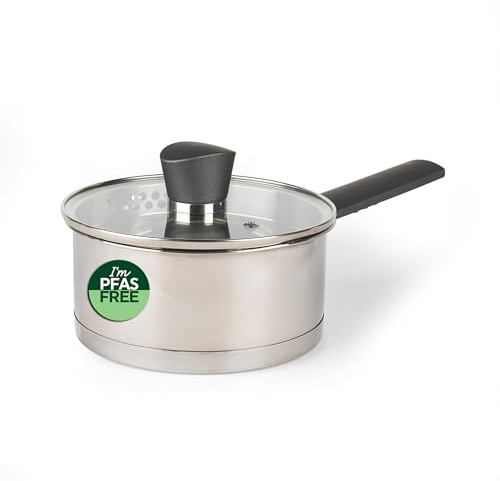 Russell Hobbs Kochtopf Klein 16cm, Edelstahl Topf 1.5L mit Glasdeckel, Induktionsgeeigneter Stieltopf, Spülmaschinenfester Kochtopf für Alle Herdarten, PFOA-Frei