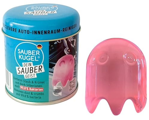 Sauberkugel® Saubergeist – Effektiver Auto Innenraum Reiniger gegen Staub und Schmutz auch in kleinsten Zwischenräumen – wiederverwendbar, antibakteriell und abwaschbar – Made in Germany