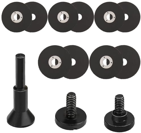SI FANG Mini Trennscheibe 50mm Metall mit Werkzeughalter für 6/10mm Bohrung | Drahtkern durchmesser 6,35 mm,für Stahl und Edelstahl