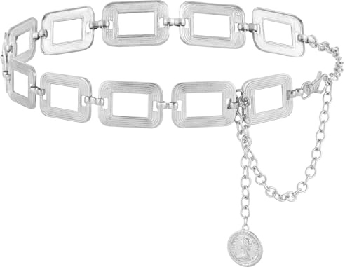 Andibro Metall Taillenkette, Gold Gürtel Modischer Mehrschichtiger Verstellbarer Körpergliedergürtel Für Damen Kleider Bauchschmuck