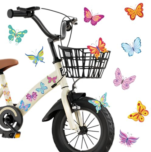 6 Stück Aufkleber 75 Schmetterlinge,Hohe Sichtbarkeit Aufkleber Warnung Aufkleber Wasserdicht Sicherheitshelm für Cargobike,Lastenrad,Fahrrad,Scooter,Roller Helm,Rennrad,Trekkingrad,Schmetterling