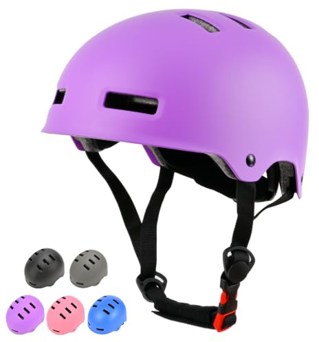 LOKJIJI Verstellbarer Fahrradhelm Skaterhelm für Mädchen Jungen Kinder Jugend Erwachsene, Kinder Schutzhelme für Multi-Sportarten Fahrrad Skateboard Skaten