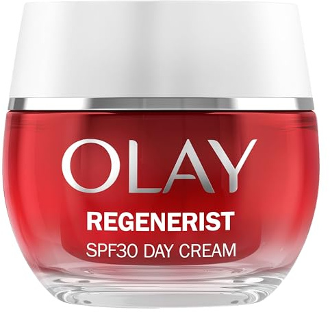 Olay Regenerist Tagescreme Gesicht SPF30, Anti-Falten + Straffende Pflege mit SPF30, Niacinamid und Peptiden, Erneuert, strafft und spendet Feuchtigkeit, Nicht fettend 50ml