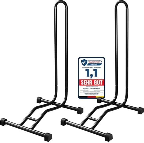2 x WELLGRO Fahrradständer - Stahl, sicherer Stand - Farbe schwarz