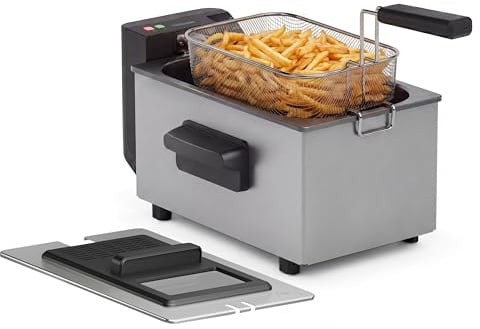 Tristar Fritteuse, 3 Liter, Cool Zone Technologie, Verstellbarer Thermostat bis 190°C, Spülmaschinenfeste Teile, Sichtfenster, Kabelaufbewahrung, Überhitzungsschutz, Kompaktes Design, FR-9327