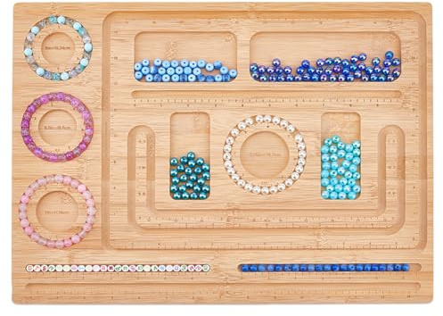 SUPERFINDINGS Holzperlenbrett 39.1x29.5cm Perle Messbrett für Armbänder | Holz-Perlenbrett, Perlen-Designbrett,Perlenherstellungszubehör,Perlenstickerei-Werkzeuge, für Halsketten, Schmuckherstellung