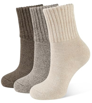 CLOSEMATE 3 Paar Damen Thermosocken, weich und dick, Einheitsgröße 35-42 | Gestrickte Damensocken für den Winter, ideal als Haussocken oder Stiefelsocken; in vielen verschiedenen Farben erhältlich