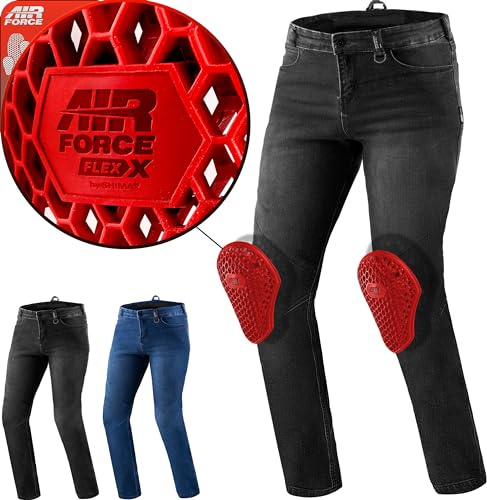 Shima Rider Motorrad Jeans Herren mit Protektoren Airforce Motorradhose Kurzgrößen Hosen Motorradjeans Protektorenhose