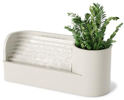 Umbra Stream Tischbrunnen – Zen Wasserspiel für Schlafzimmer & Büro, Entspannender Mini-Brunnen in Sand – Stressabbau & Wohlbefinden