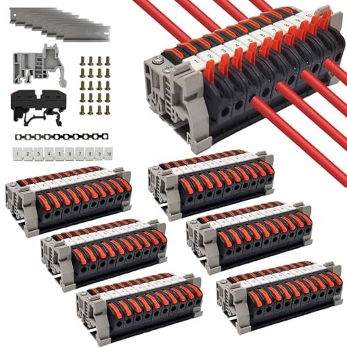 SQLJYU 60 Stück Reihenklemmen Hutschiene, Verbindungsklemme, 0,08-4 mm² PCT-211 Durchgangsklemme Hutschiene, Klemmleiste Kit, Lüsterklemmen Steckbar, Klemmen Elektro
