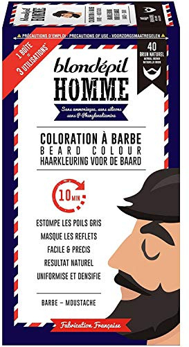 Blondépil Homme Bartfarbe, Naturbraun, Bart/Schnurrbart, 3-teiliges Set