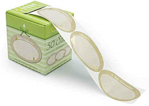 AVERY Zweckform 50 Aufkleber Weihnachten Geschenkaufkleber (Made in Germany, 58x38mm, beschriftbar, Aufkleber Weihnachten, selbstklebende Geschenketiketten, Karten, Tüten) Sticker auf Rolle, 56921