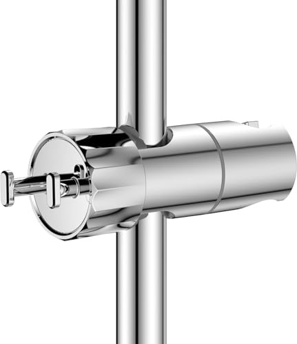 YEAUPE Universal Duschkopf Handbrause Halterung - Brausehalter ohne Bohren,Verstellbar Duschhalterung,360° drehbar für Slide Bar 16-28 mm Außen Durchmesser, ABS+Verchromt Duschstange