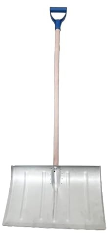 pokm toolsmarket - Schneeschaufel aus Metall, Schneeschieber mit Holzstiel & D-Griff, Schneeräumer ca. 130cm