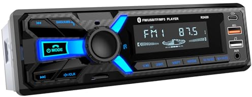 RDS Autoradio Bluetooth mit Typ-C-Ladeanschluss, CENXINY Autoradio 1DIN Bluetooth 5.0 Unterstützt 2USB/AUX/SD/TF/EQ/DSP/Android und iOS