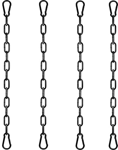 Panexf Verlängerungskette für Hängesessel 4 Stück Hängesessel Kette Ø4mm 50cm Metallkette Stahlkette Schaukelketten mit 8 Stück Karabiner für Hängematte Hängestuhl Sandsack