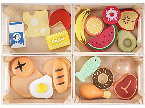 Holzspielzeug Spielküche Kaufladen Zubehör Holz ab 1 Jahr Jungen Mädchen | Montessori Spielzeug ab 1 2 3 Jahr | Rollenspiele Kinderküche Zubehör Holz | Küchenzubehör Kinder Holz Geschenk