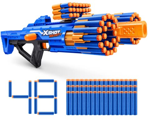 X-Shot Insanity Bezerko Blaster mit 84 Schaumstoff-Darts, Orange