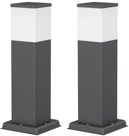 ledscom.de 2 Stück Pollerleuchte POLLY für außen, 35cm, anthrazit, inkl. G9 Leuchtmittel, 501lm, warmweiß