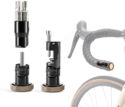 ROCKBROS Road to Sky Multifunktionswerkzeug Fahrrad als Lenkerstopfen | Multitool 5 in 1 Reparatur Set Werkzeug mit Kettentrenner, Endkappe für Rennrad, MTB, BMX