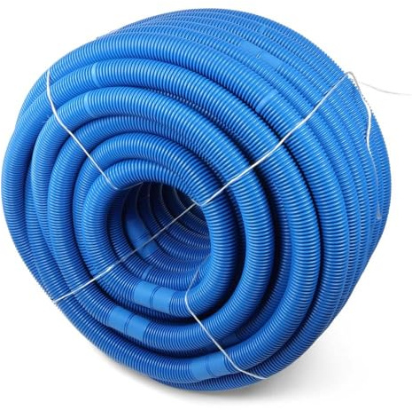 POOL Total 10,50 m Schwimmbadschlauch Ø 38mm Blau - Flexibler trittfester Kunststoff - UV-stabil und temperaturbeständig - Integrierte Muffen - Made in Germany