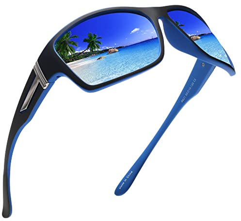 JIM HALO Polarisierte Sonnenbrillen für Damen und Herren mit UV-Schutz | Leichter Rahmen, sportlicher Stil, HD-Sicht für Angeln und Golf im Freien